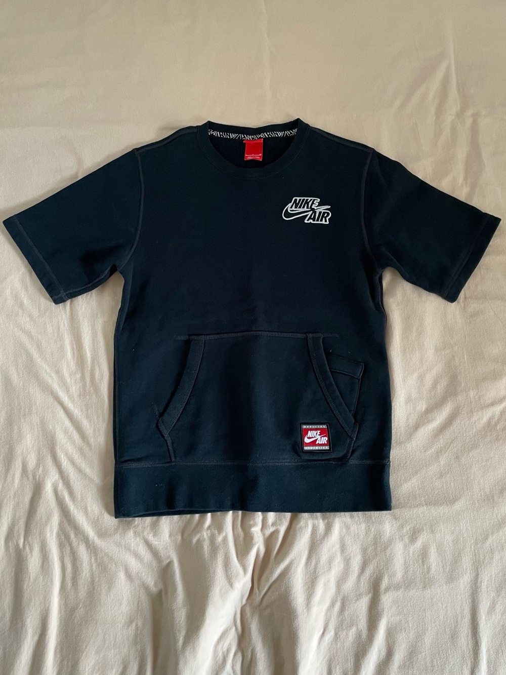 Nike Air Short Sleeve Crewneck Sweatshirt in Black